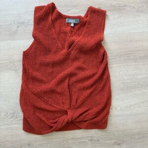 Rust Orange Knit Sleeveless Top